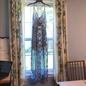 Lush Maxi Dress - Blue & White